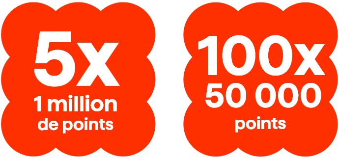 5X 1 million de point - 100X 50000 points
