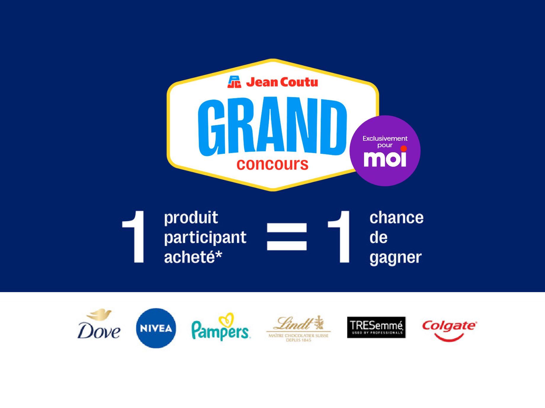 Jean Coutu Grand concours - 1 produit participant achete = 1 chance de gagner
