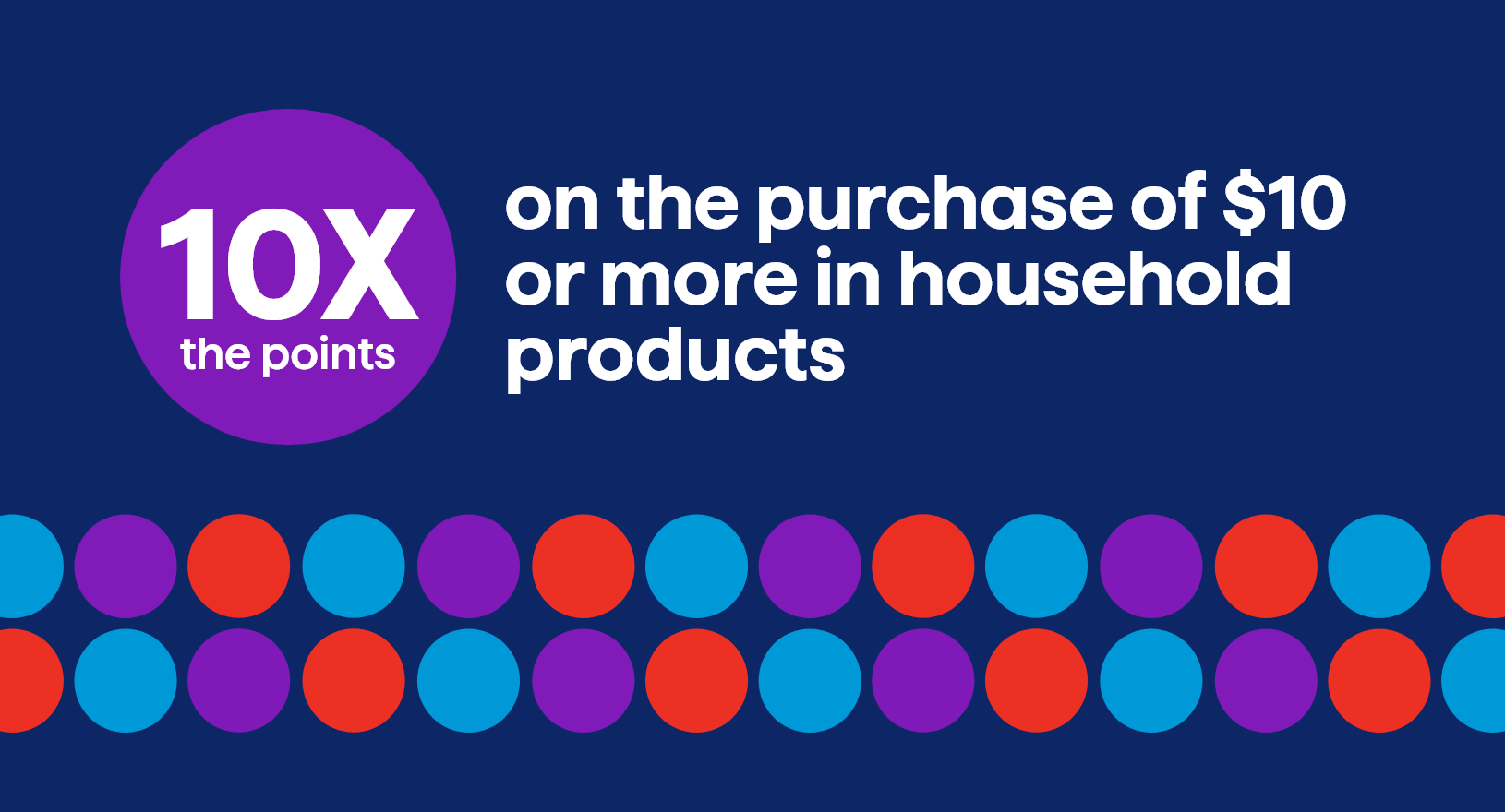 10X the points on the purchase of $10 or more in household products